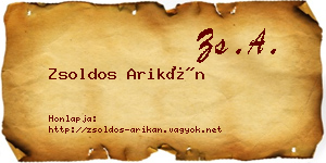 Zsoldos Arikán névjegykártya